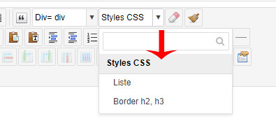 JCE parametre plugin styles css editeur