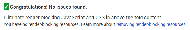 pagespeed no render blocking
