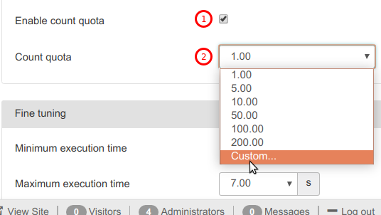 06 enable quota by count of backups