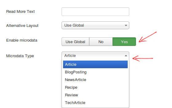 Activation des Microdata dans les articles Joomla