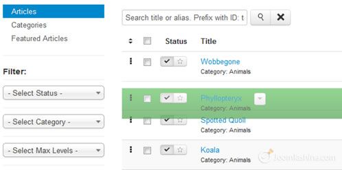 drag and drop joomla3