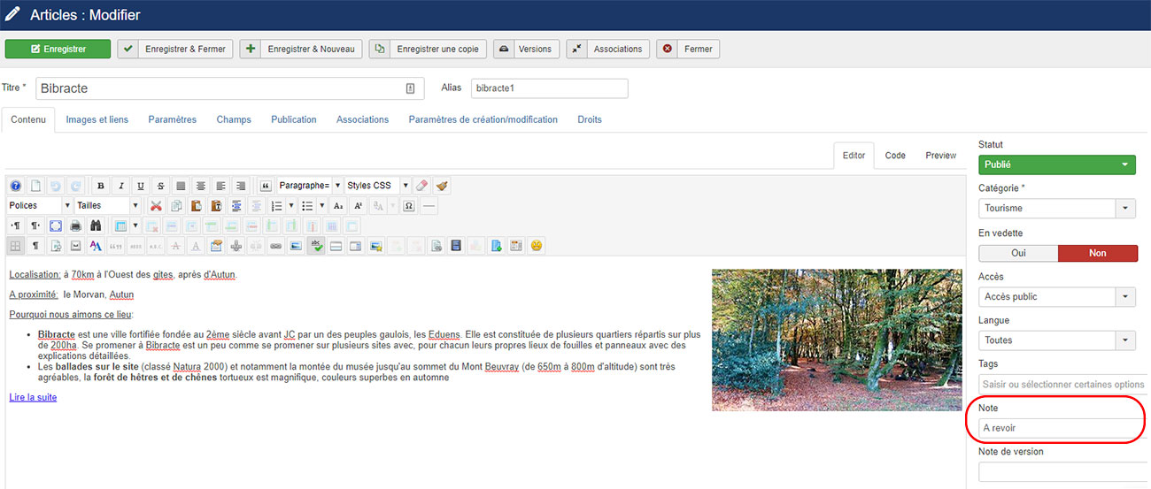 Joomla 39 gestion contenu note article