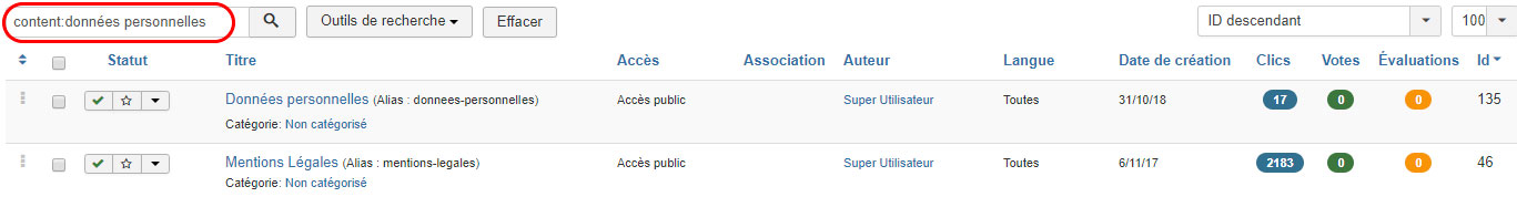 Joomla 39 gestion contenu recherche content
