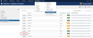 Joomla 39 réinstaller langue FR