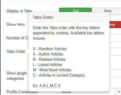 module article parametres principaux ordre onglets