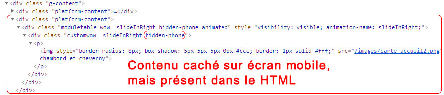 module paramètres avancés cacher un module sur mobile