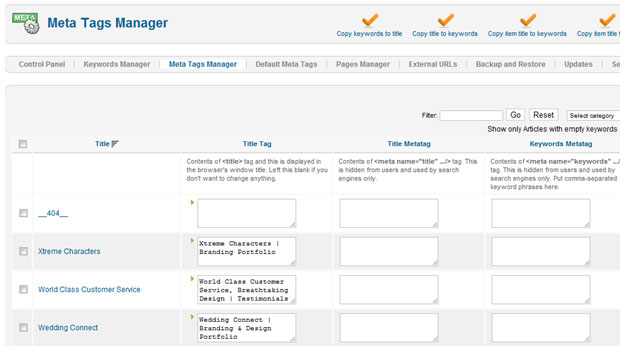 SEO Boss meta tag manager