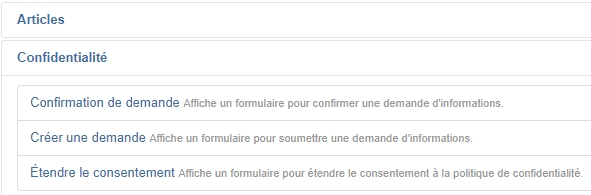 RGPD joomla39 plugin menu requetes donnes personnelles