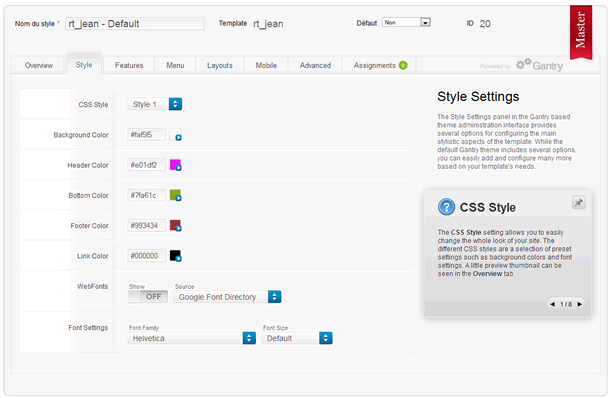 gestion template gantry