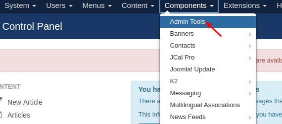 06 go to components admin tools