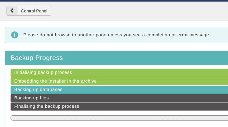 13 backup started