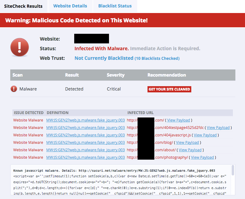 17 sucuri a joomla sitecheck payloads joomla2