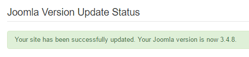 Mise à jour Joomla reussie