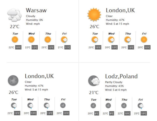 GK Weather module front end