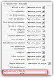 Article Joomla paramètres avancés
