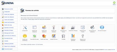 Panneau de contrôle Kunena