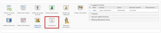 Configuration Joomla
