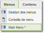 Main menu Joomla