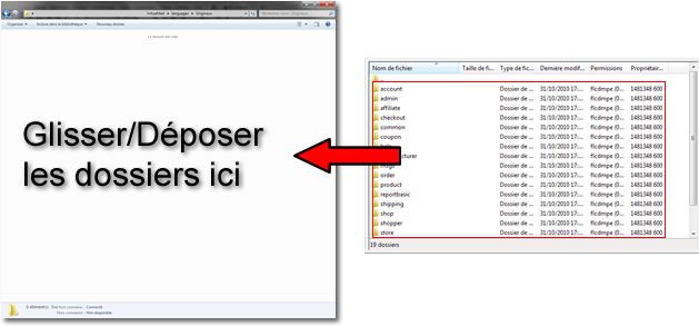 Glisser/déposer FileZilla