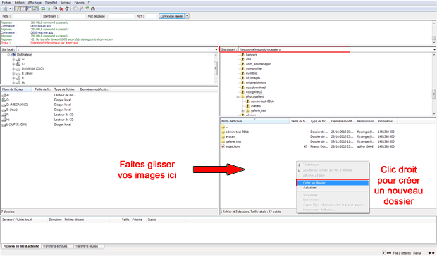 Transfert FTP Phoca Gallery