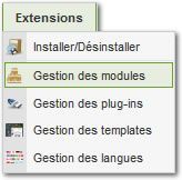 Gestion des modules Joomla