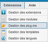 gestion plugin joomla