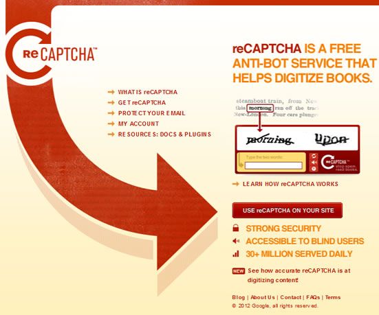 Page web reCaptcha