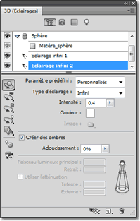 Paramètres 3D Photoshop