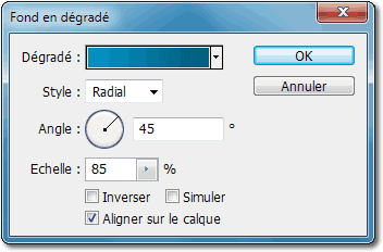 Paramètres dégradé texte Photoshop