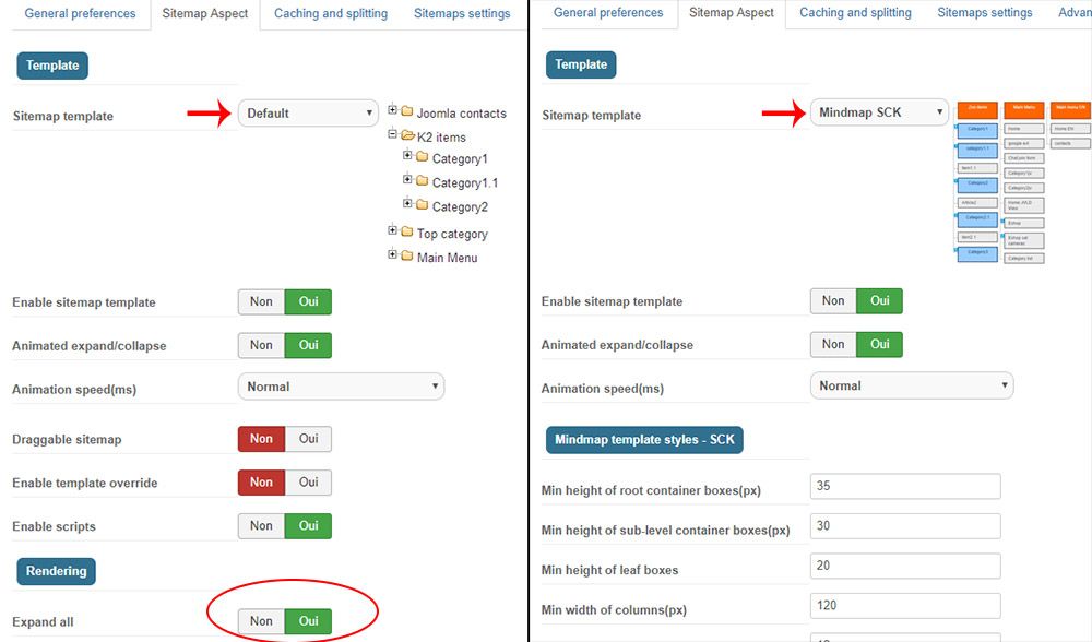 affichage plan de site joomla