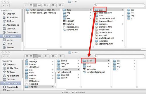 Figure 6: copie ou déplacement du dossier assets