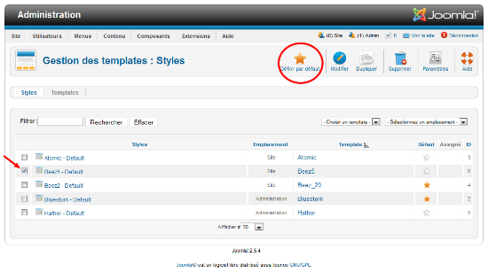 template joomla defaut